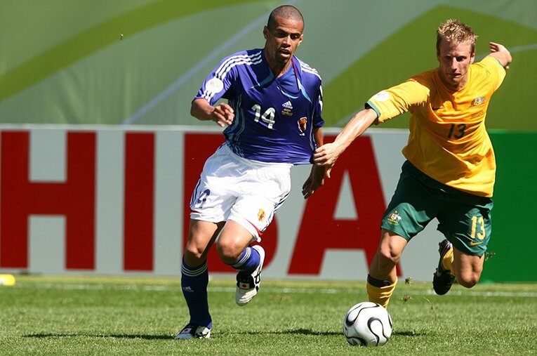 ドイツW杯オーストラリア戦の三都主　©JMPA