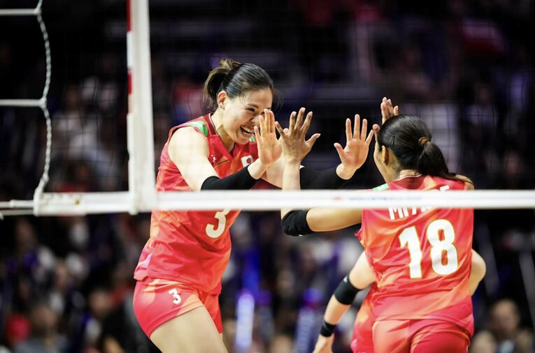 島村春世（VNLブラジル戦）　©︎Volleyball World