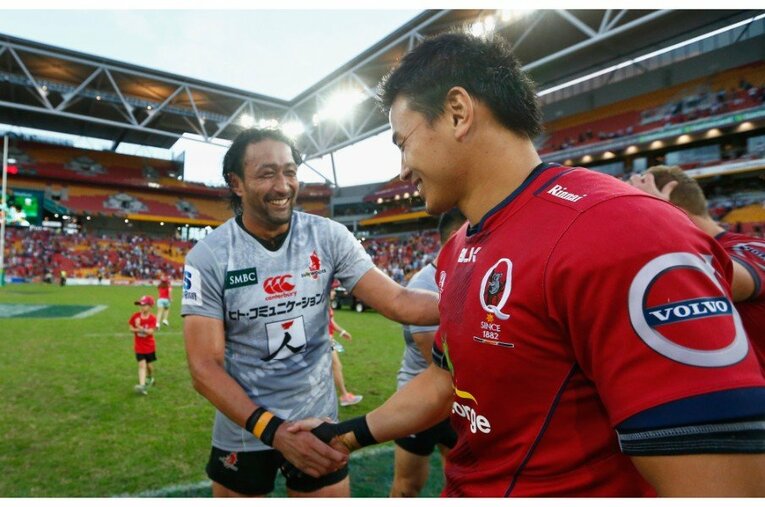 スーパーラグビーでの大野均＆五郎丸歩 ／ photograph by Getty Images