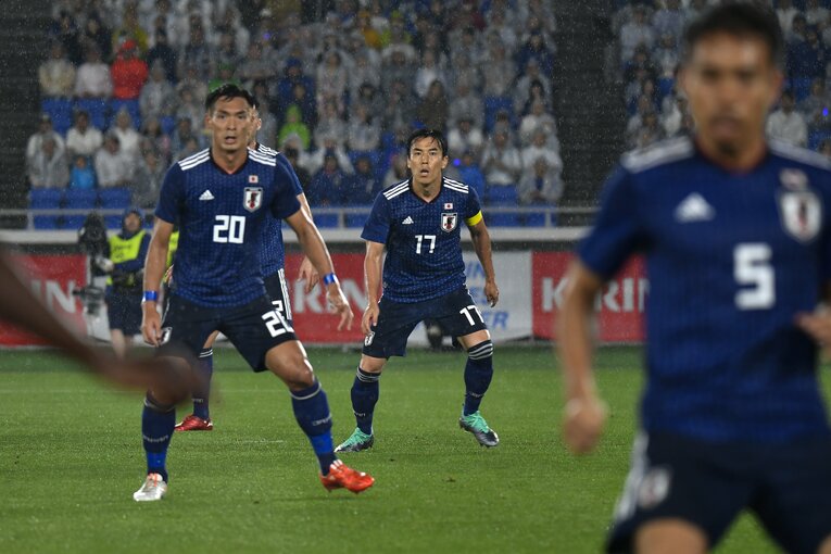 ロシアW杯に向けた槙野智章、長谷部誠、長友佑都　©Takuya Sugiyama