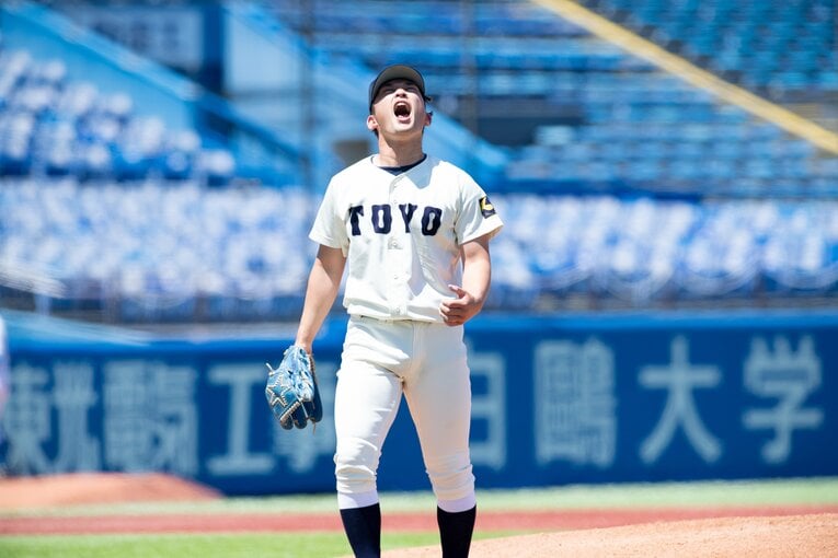 現在は東洋大でプレーする馬庭 ©Kota Inoue