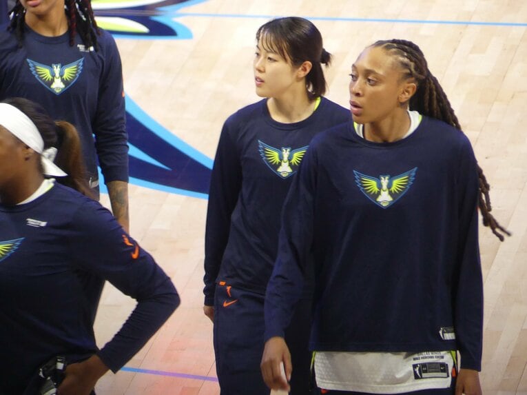 2025年、WNBAダラス・ウィングスのトレーニングキャンプに参加する山本麻衣（筆者撮影）