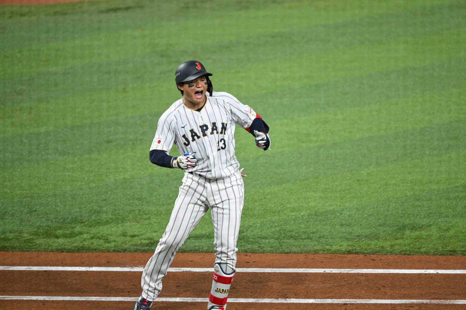 WBCベネズエラ戦で3点本塁打を放った森下翔太　©️Nanae Suzuki