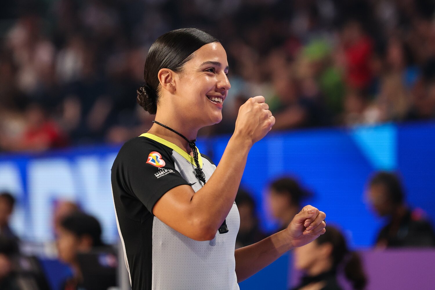 沖縄で開催された2023年W杯でも笛を吹いたブランカ・バーンズ　©︎Takashi Aoki/Getty Images