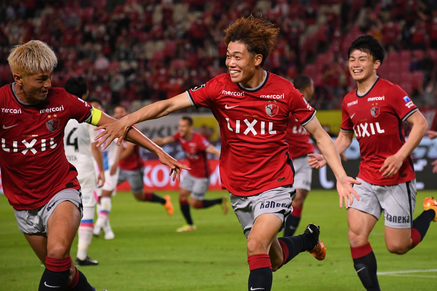 鳥栖戦でのリーグ初ゴール　©Masashi Hara/Getty Images