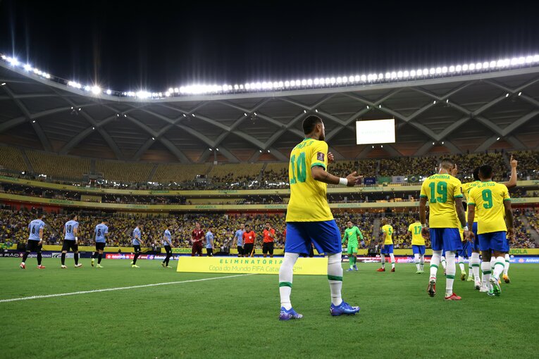 有観客で行われたブラジルvsウルグアイ　©Getty Images