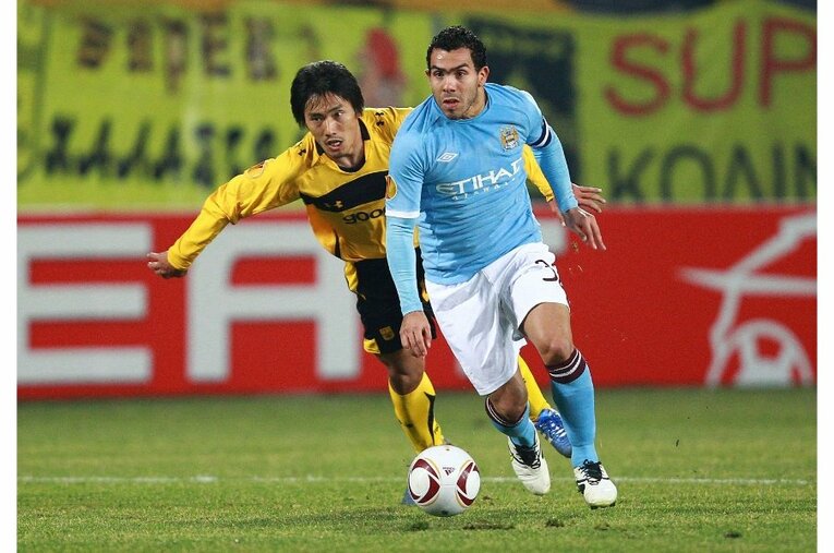 ELではマンチェスター・シティ所属時のテベスともマッチアップ©Getty Images