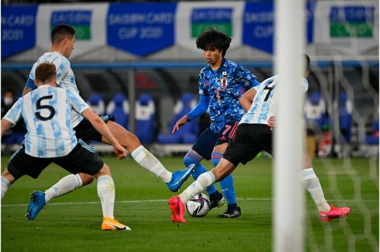 U-24アルゼンチン戦での三笘薫©JMPA