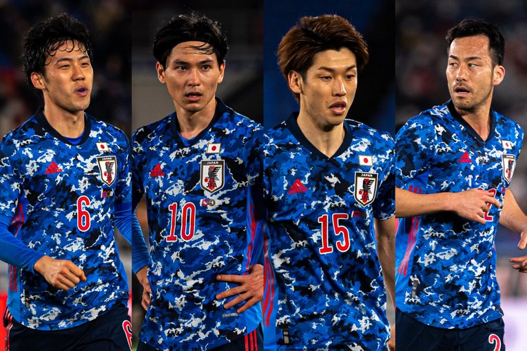 OA枠候補の遠藤航、南野拓実、大迫勇也、吉田麻也（左から）　©JMPA