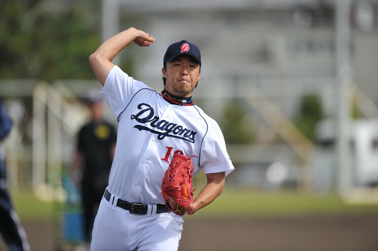 Ｕ-12日本代表で投手コーチをつとめた吉見一起の現役時代　©Hideki Sugiyama