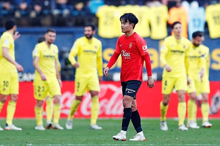 昨季所属したビジャレアル戦に先発出場した久保建英。持ち味を見せる場面もあったものの、悔しい敗戦に終わった ／ photograph by Daisuke Nakashima