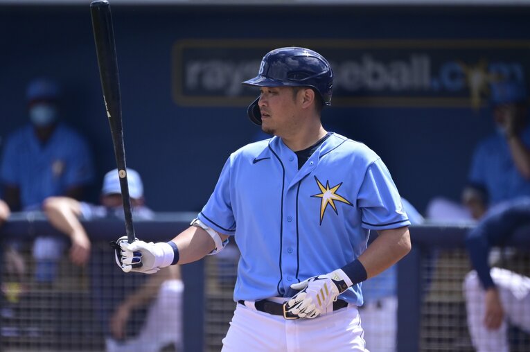 レイズ時代の筒香　©Getty Images