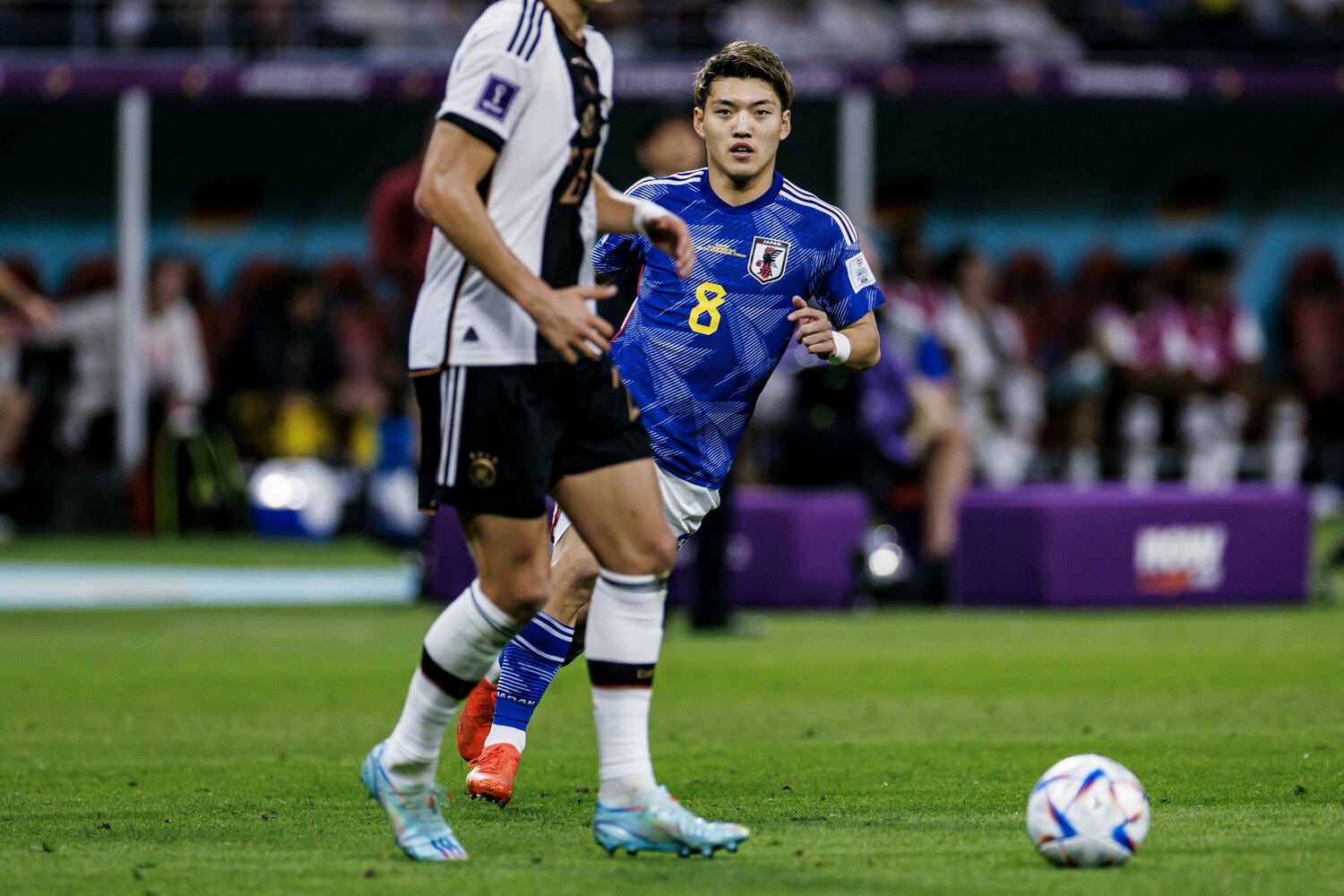 途中出場した堂安　©Kiichi Matsumoto/JMPA