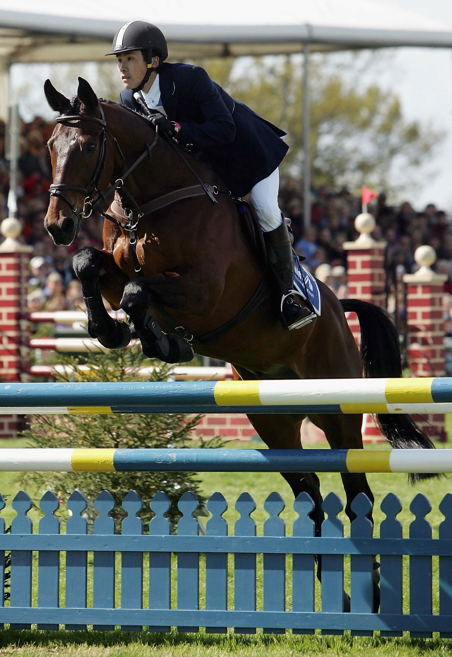 2005年、伝統のバドミントンに愛馬「ロッキー」ことVoyou Du Rocと初出場した　©Christopher Lee/Getty Images