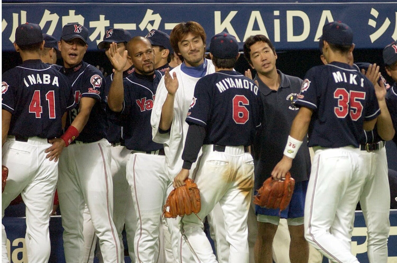 池山、ラミレス、宮本、稲葉、石井一ら当時のヤクルトは錚々たる顔ぶれが揃っていた ©︎SANKEI SHIMBUN