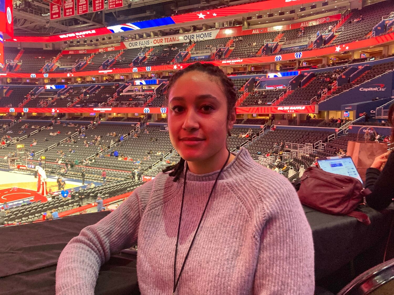 ワシントンポスト紙のウィザーズ番記者として、NBA1年目から八村を取材してきたエバ・ウォーレス　©️Daisuke Sugiura