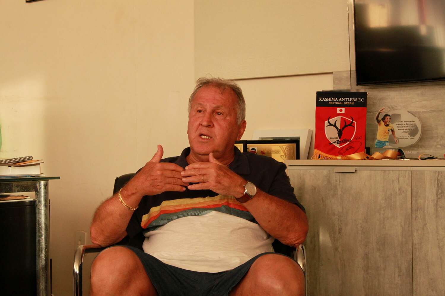 取材に応じてくれたジーコ　©Hayato Fujii