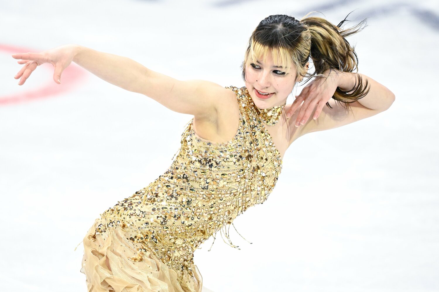 金メダルを獲得したミラノ五輪フリーの演技　©Asami Enomoto／JMPA