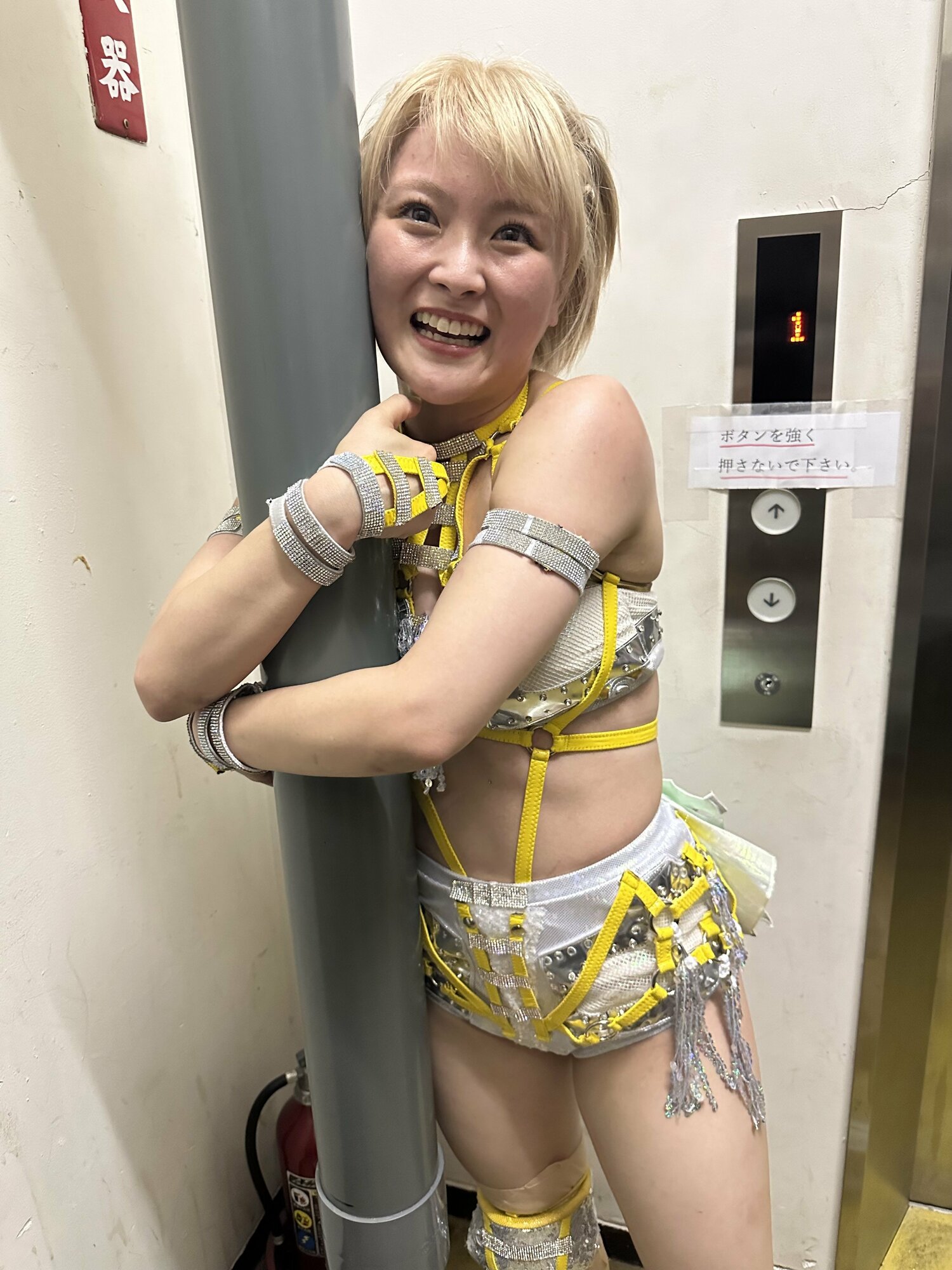 橋本戦を終えたなつぽい。ジャーマンで投げた瞬間を振り返りながら、こんな表情を見せた　©Norihiro Hashimoto