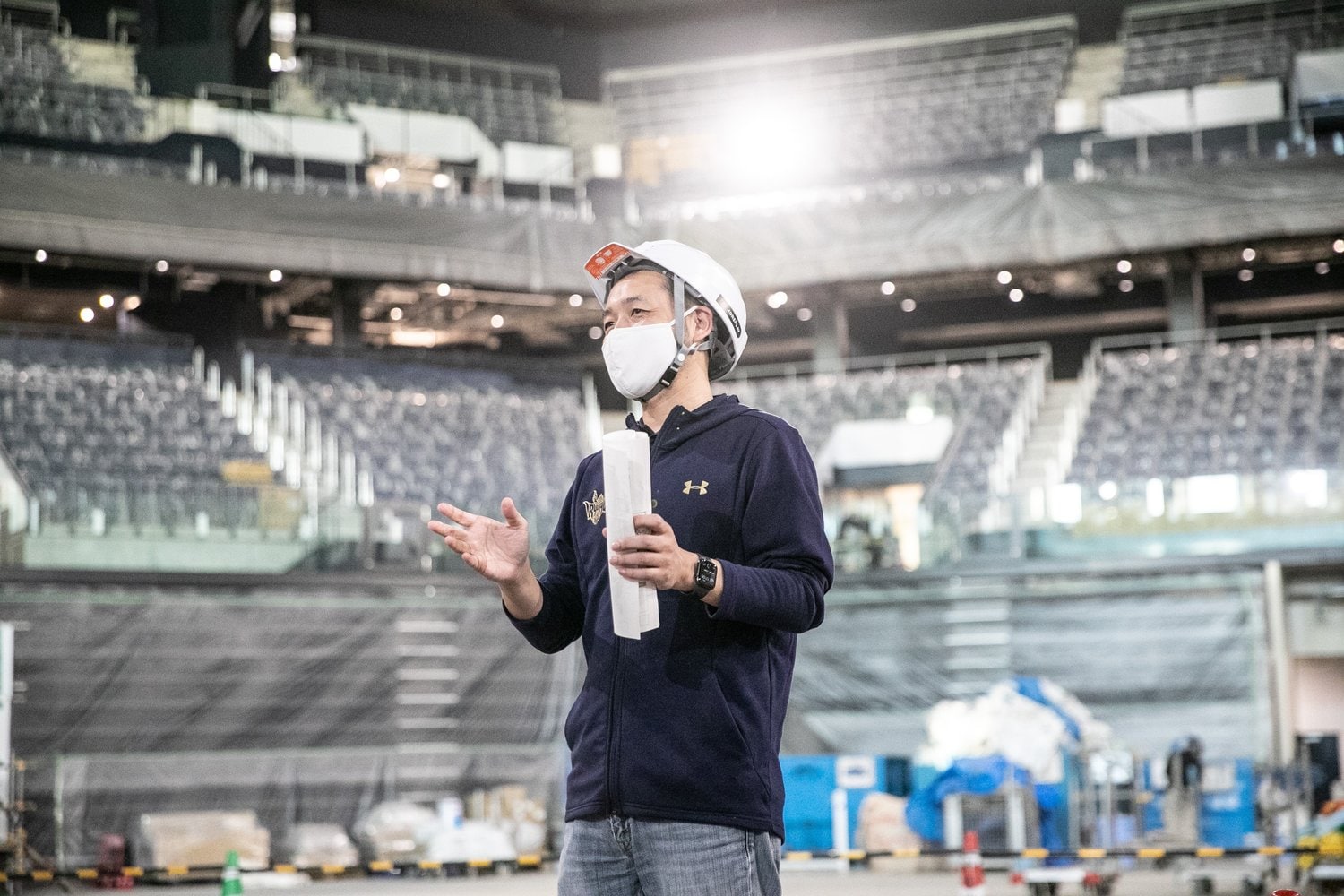 アリーナ建設中の木村達郎社長