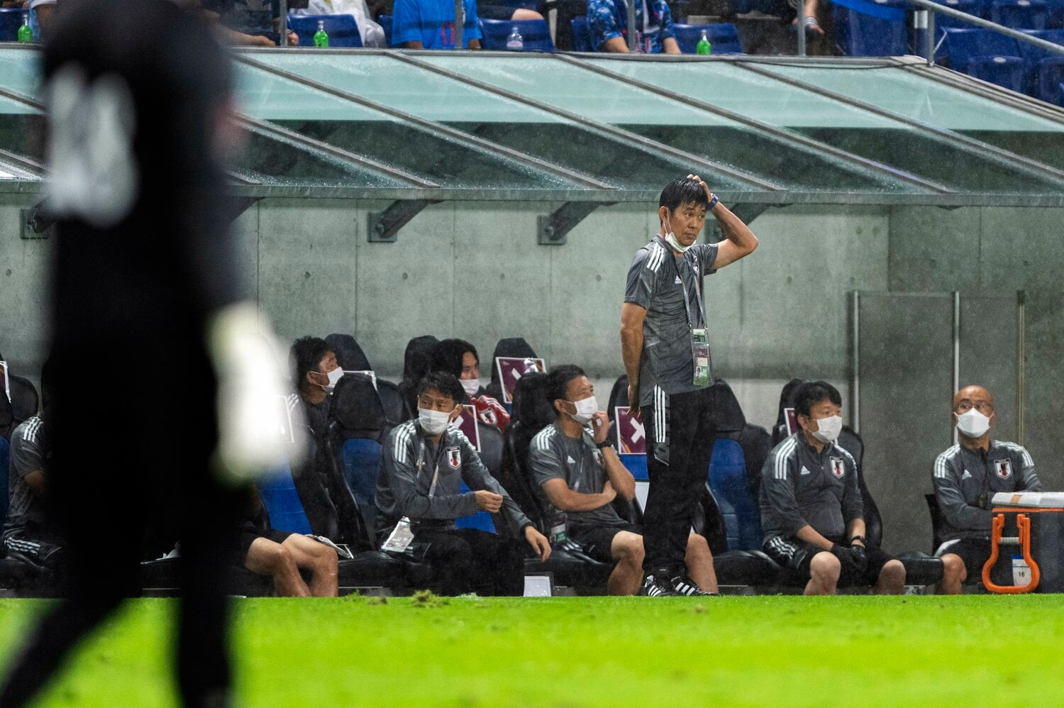 オマーン戦での森保監督　©️Takuya Sugiyama/JMPA