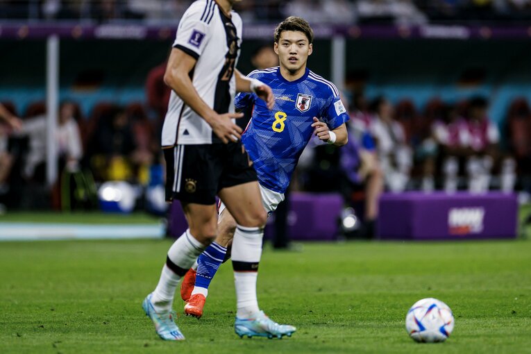 カタールW杯ドイツ戦での堂安　©Kiichi Matsumoto/JMPA
