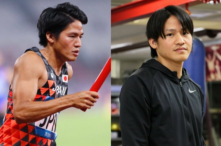 2018年のアジア大会では4×400ｍリレーなどで日本代表に選ばれた木村淳さん。現在は大阪帝拳ジム所属のプロボクサーだ ／ photograph by L)AFLO、R)Shigeki Yamamoto