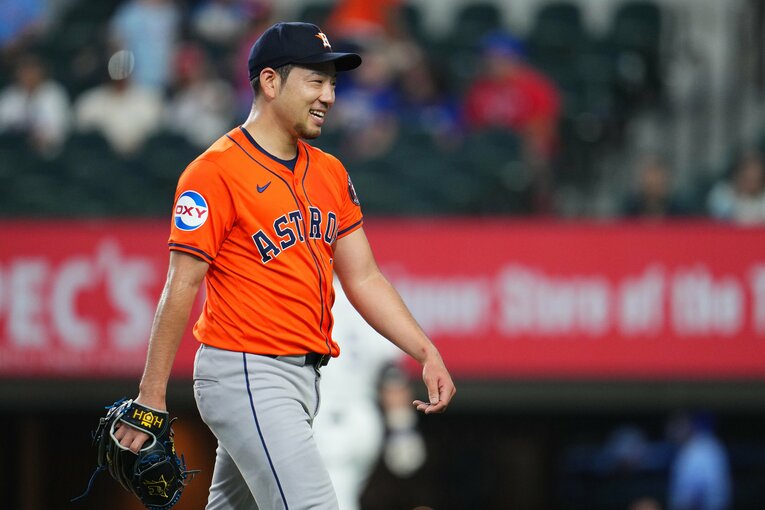 現地8月7日のレンジャース戦に先発し、移籍後初勝利（今季5勝目）を挙げた菊池雄星（アストロズ）　©Getty Images