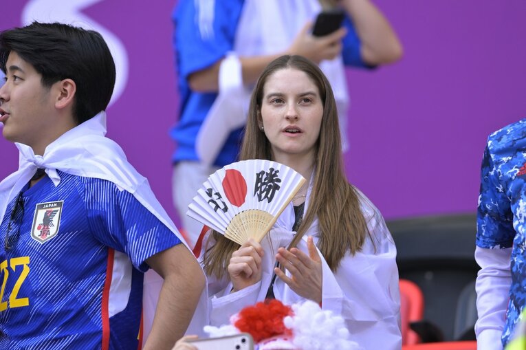 日本戦に訪れた外国人ファン　©Koki Nagahama/JMPA