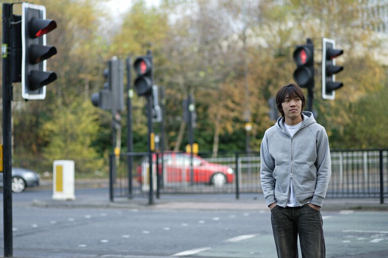 グラスゴーの街角で撮影　©Sports Graphic Number