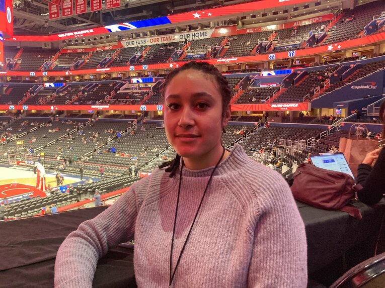 ワシントンポスト紙のウィザーズ番記者として、NBA1年目から八村を取材してきたエバ・ウォーレス　©️Daisuke Sugiura