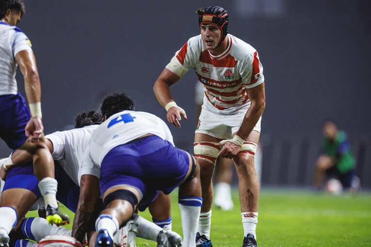 リーチがつけていたのは、離脱したジェームス・ムーアのヘッドキャップか　©︎Kiichi Matsumto