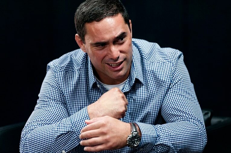 前回W杯の南アフリカ戦で逆転トライを決めたヘスケス。「それまでの練習の賜物であり、メンタル的にも準備していたから」こそ実現できたと話す。 ／ photograph by Wataru Sato