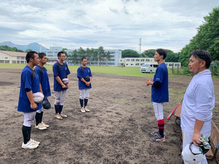 森高校野球部の練習風景（筆者撮影）