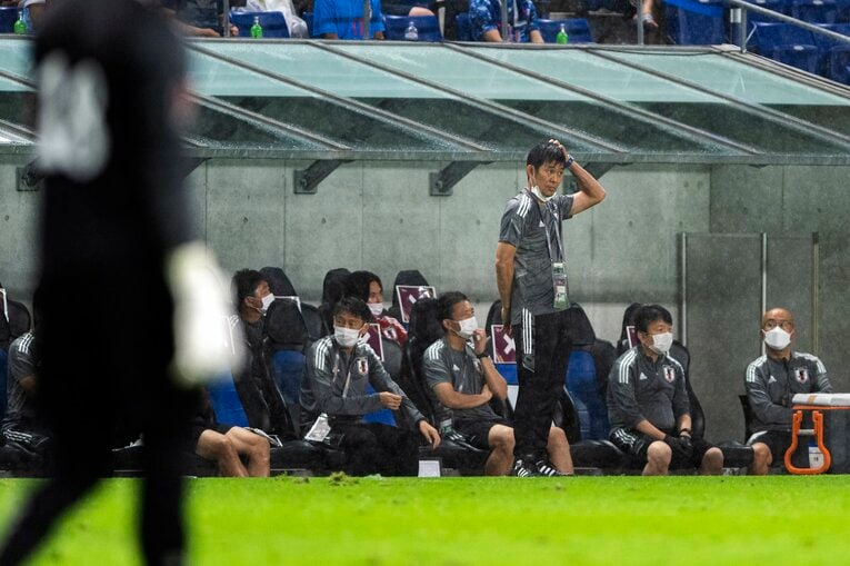 オマーン戦での森保監督　©️Takuya Sugiyama/JMPA