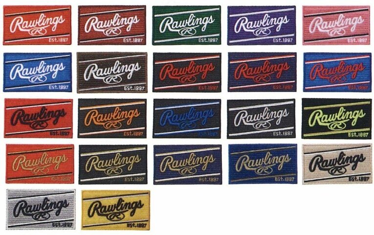 【高校野球ヒット商品】ローリングスのラベル。カラーパターンが22種類ある