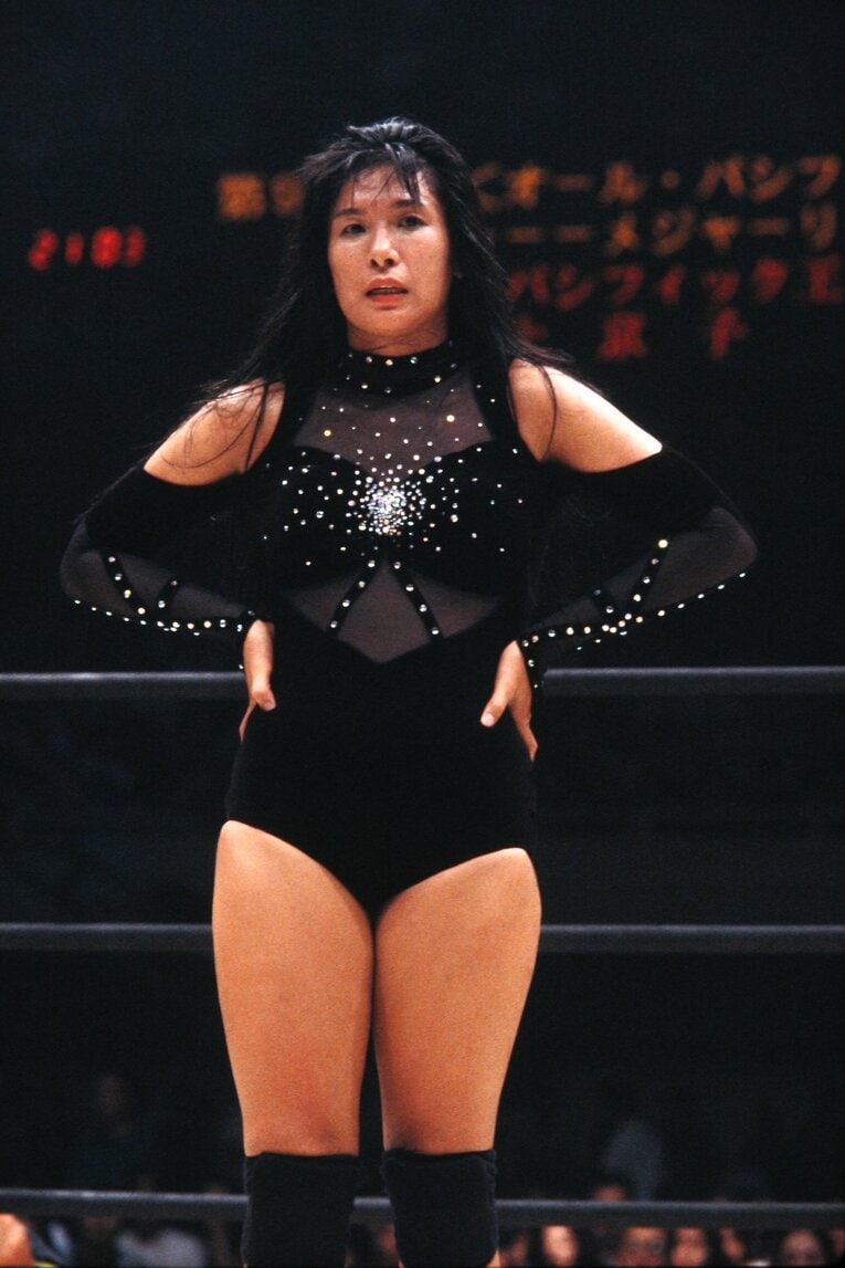 現役時代は「飛翔天女」のキャッチフレーズで人気を博した元女子レスラー・豊田真奈美　©AFLO