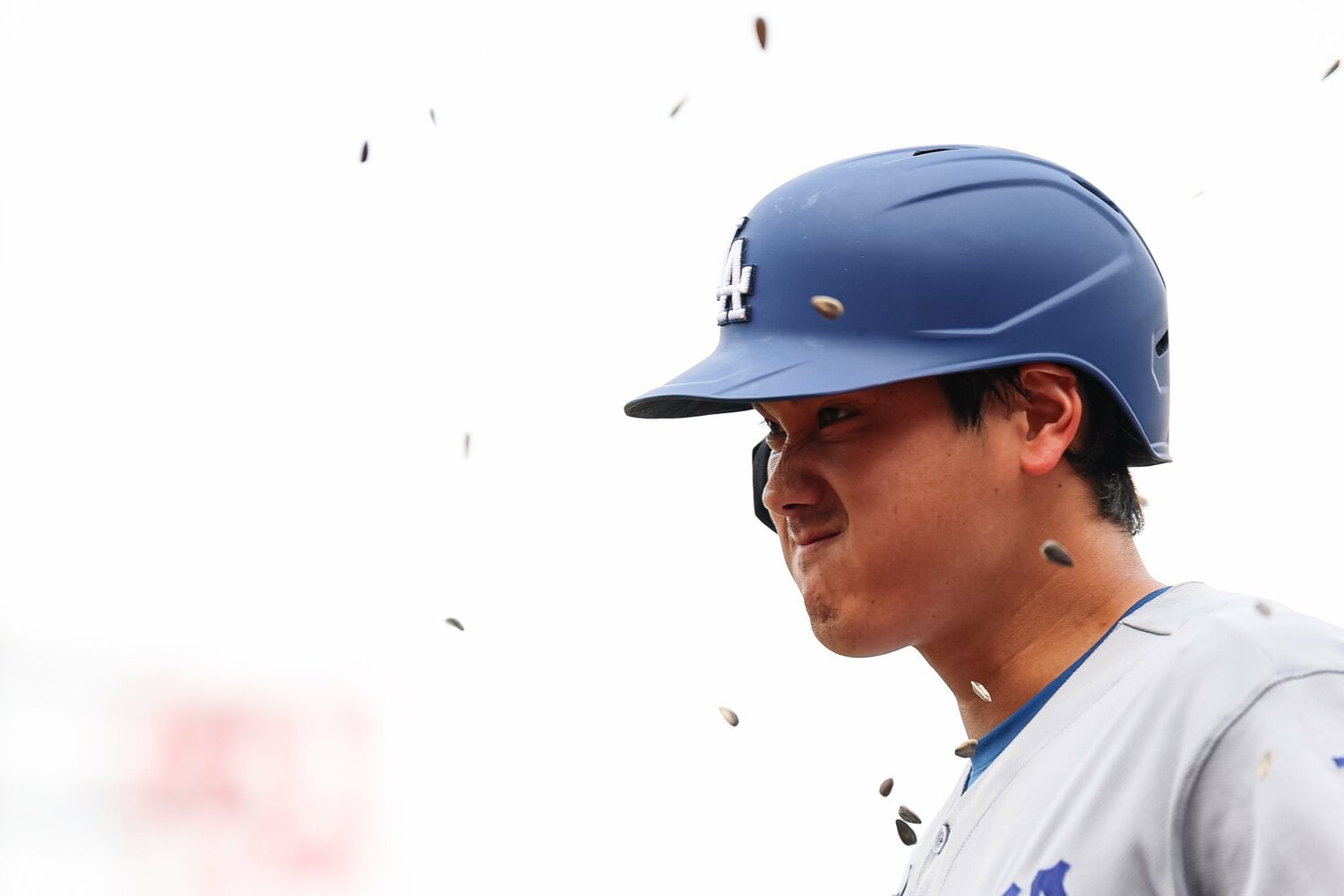 おなじみ、ヒマワリの種セレブレーションにこの表情　©Getty Images