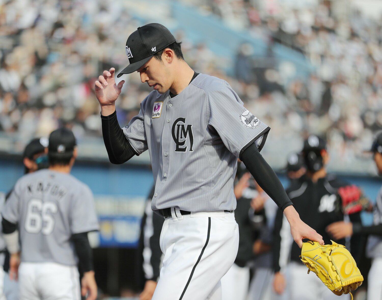 完全試合の次の試合でも八回まで完全。だが九回のマウンドには上がらなかった　©JIJI PRESS