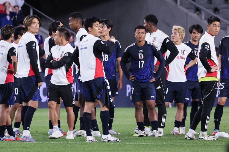 主力を温存した日本代表は0-2でアメリカに敗戦　©JIJI PRESS