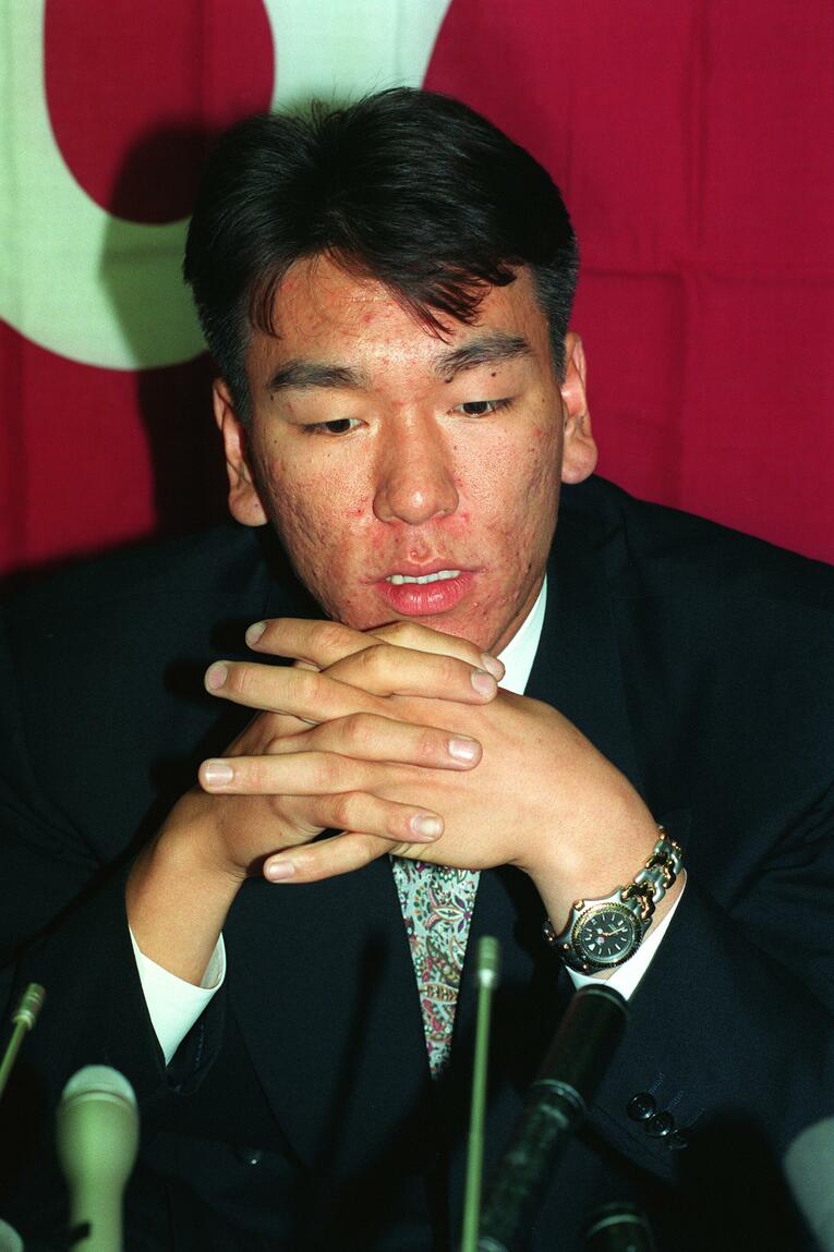 プロ1年目終了時点の松井（1993年）　©JIJI PRESS