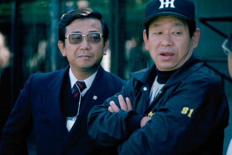 1985年の島村アナと阪神・吉田監督　©Sports Graphic Number