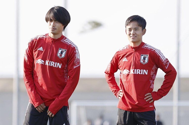 3月26日に五輪イヤーの初戦を迎えるU-24日本代表で、久保建英と三笘薫の“注目のコンビ”が実現しそうだ ／ photograph by KYODO