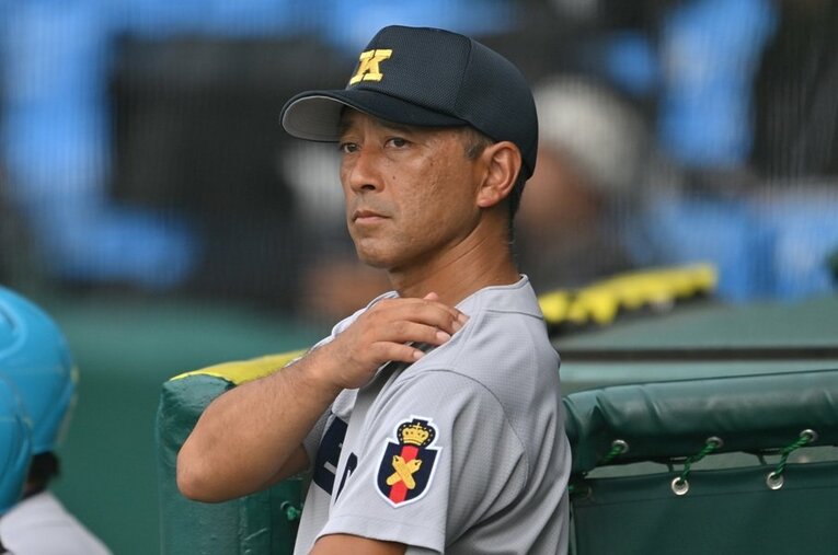 慶応義塾高校の森林貴彦監督。前監督の上田誠氏が知る現役時代と、指導者としての素顔とは ／ photograph by Hideki Sugiyama