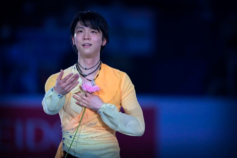4月の国別対抗戦エキシビションでの羽生結弦