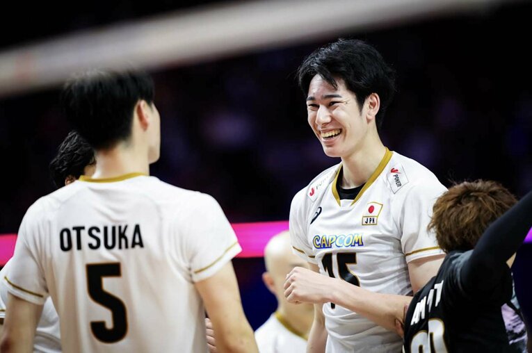 甲斐優斗（VNLベルギー戦）©Volleyball World