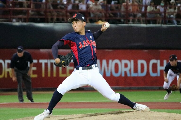 U18W杯優勝の立役者となった大阪桐蔭の前田悠伍。1年時から「世代最強」と言われ続けた左腕のドラフトはどうなるのだろうか ／ photograph by JIJI PRESS