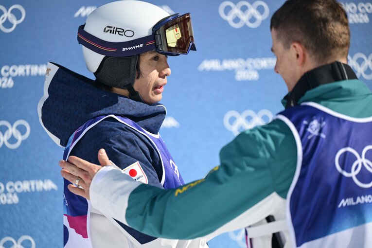 2026年ミラノ・コルティナ五輪フフリースタイルスキー男子デュアルモーグル決勝・堀島行真　©︎Nanae Suzuki/JMPA