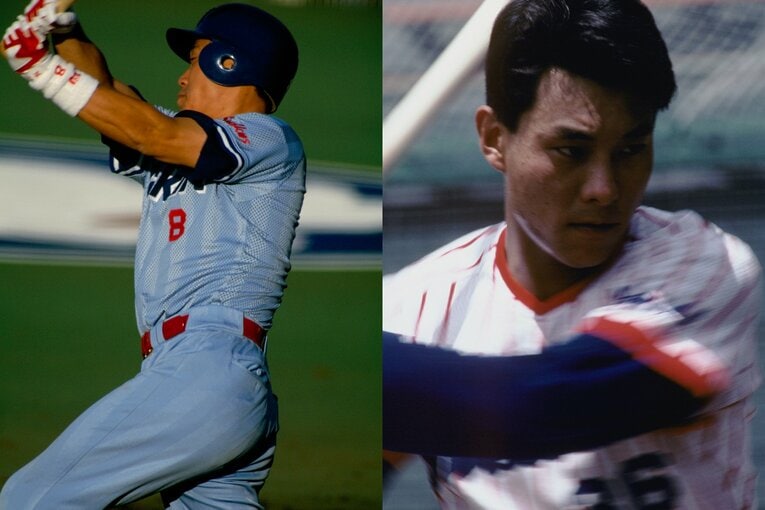 強力なヤクルト打線の中軸を担った広沢克己と池山隆寛　©BUNGEISHUNJU