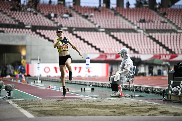 雨中でも安定した跳躍で危なげなく五輪を決めた。現在のワールドランキングは5位　©Asami Enomoto
